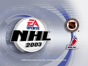 NHL 2003 screen shot title